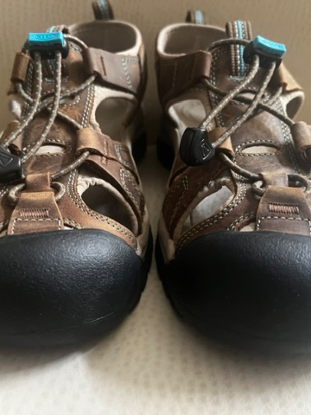 Women's Keen - Venice H2 - Waterproof Hiking Sandals - Brown Leather & Teal - 9 - Picture 2 of 11